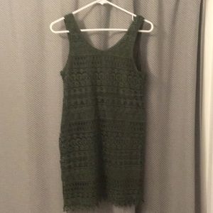 H&M Divided Olive Lace/Crochet Sleeveless Dress